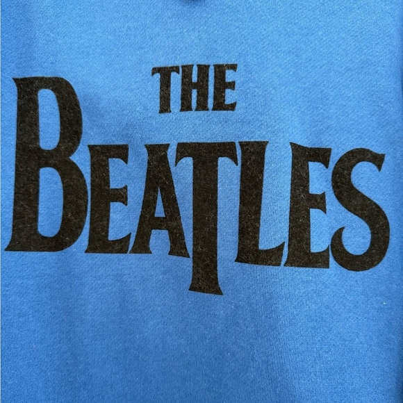 The Beatles Unisex Drop T Blue Logo Hoodie Sz M - Picture 2 of 6